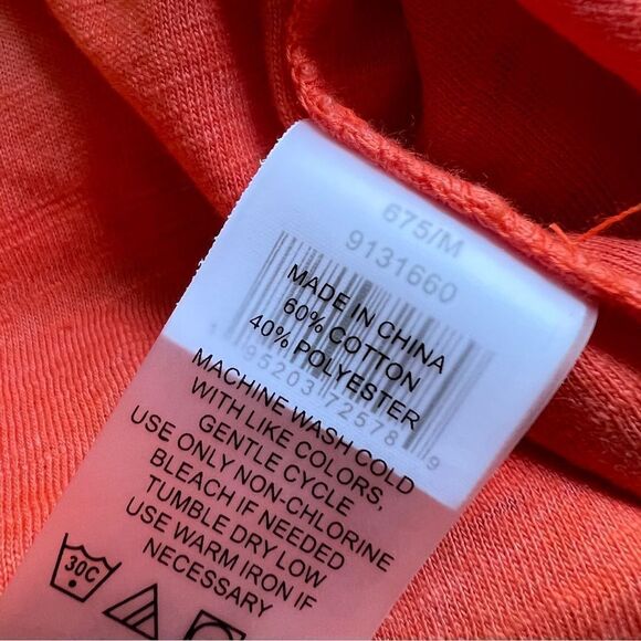 Vince Camuto Chevron Cotton Blend Tie Dye Tee in Passion Fruit Medium NWOT - Picture 5 of 6